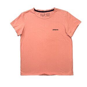 Patagonia T Shirt Womens M Pink P-6 Mission Organic Cotton Short Sleeve Tee